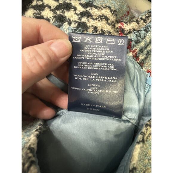 Burberry London Designer Blue Red Plaid Print Check Wool Mini Skirt Sz 4 Sm - Picture 5 of 9